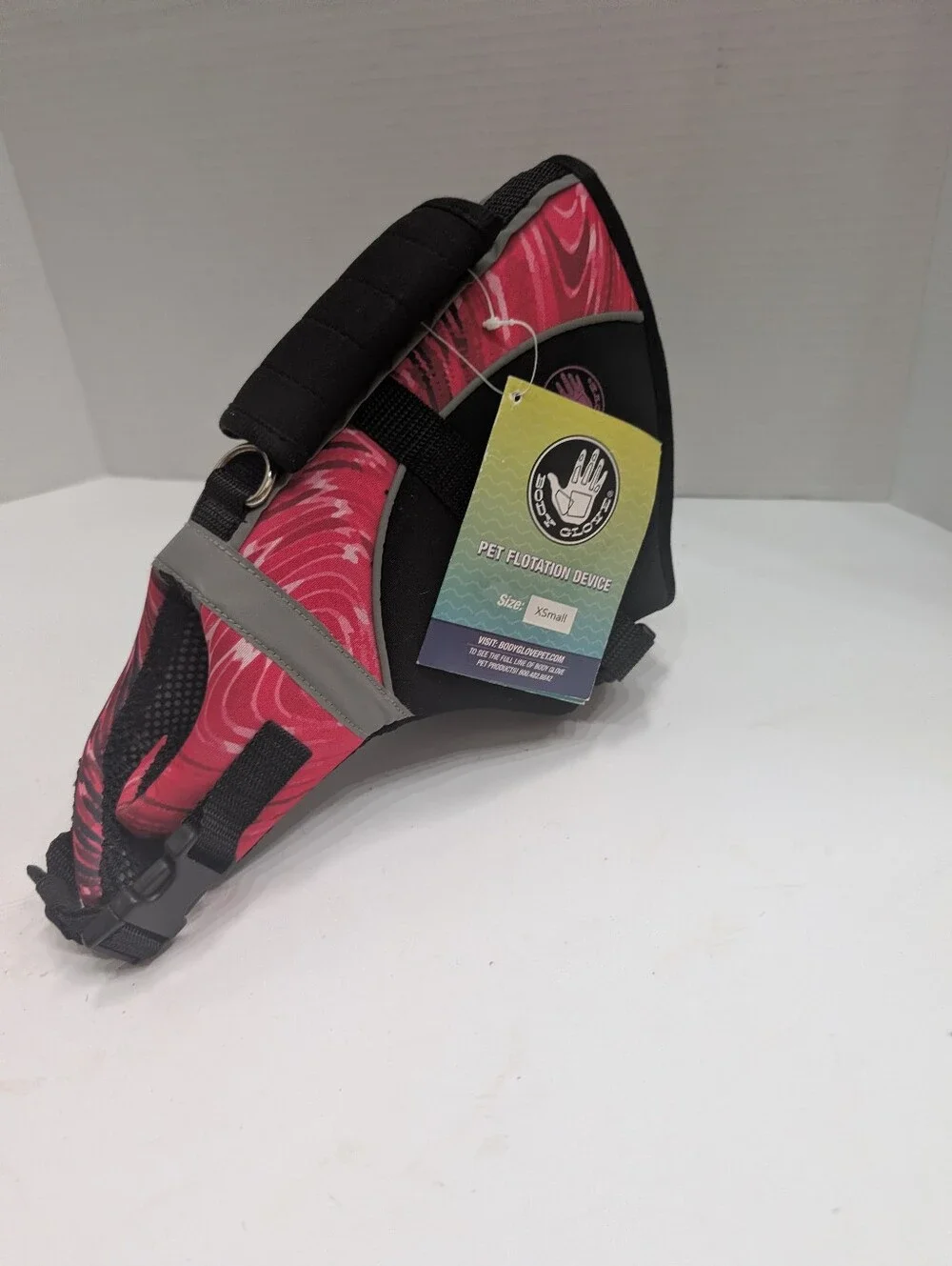 NWT BODY GLOVE Pet Dog Flotation Device XS Life Vest Jacket Fuchsia Pink Black